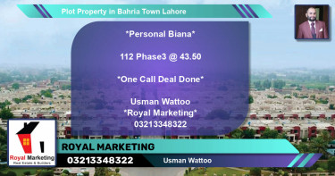Residential Plot for Sale in Bahria Town, Lahore - (BP-39012)