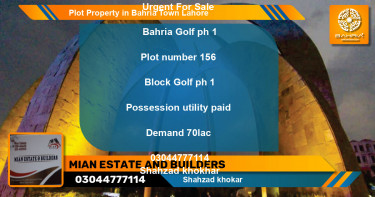 Residential Plot for Sale in Bahria Town, Lahore - (BP-39016)