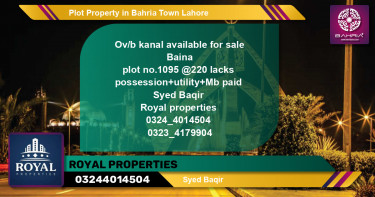 Residential Plot for Sale in Bahria Town, Lahore - (BP-39033)