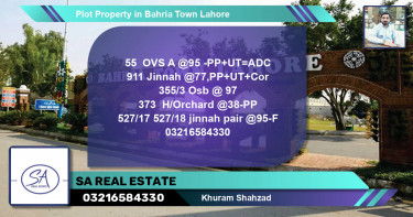Residential Plot for Sale in Bahria Town, Lahore - (BP-39064)