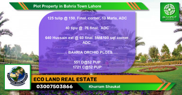 Residential Plot for Sale in Bahria Town, Lahore - (BP-39076)