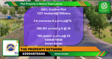 Residential Plot for Sale in Bahria Town, Lahore - (BP-39150)