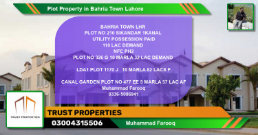 Residential Plot for Sale in Bahria Town, Lahore - (BP-39169)