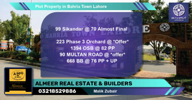 Residential Plot for Sale in Bahria Town, Lahore - (BP-39230)