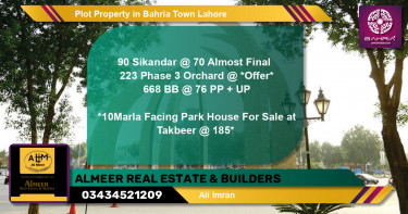 Residential Plot for Sale in Bahria Town, Lahore - (BP-39233)