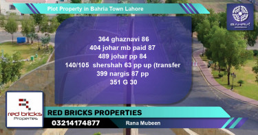 Residential Plot for Sale in Bahria Town, Lahore - (BP-39330)