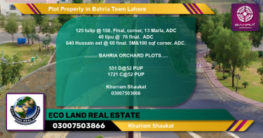Residential Plot for Sale in Bahria Town, Lahore - (BP-39367)