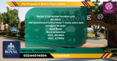 Residential Plot for Sale in Bahria Town, Lahore - (BP-39380)