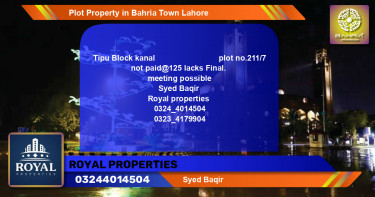 Residential Plot for Sale in Bahria Town, Lahore - (BP-39382)