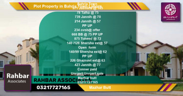 Residential Plot for Sale in Bahria Town, Lahore - (BP-39399)