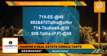 Residential Plot for Sale in Bahria Town, Lahore - (BP-39442)
