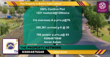 Residential Plot for Sale in Bahria Town, Lahore - (BP-39611)