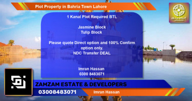 Residential Plot for Sale in Bahria Town, Lahore - (BP-39617)