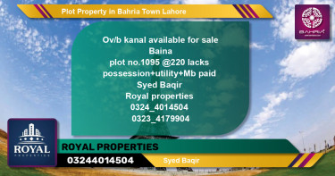 Residential Plot for Sale in Bahria Town, Lahore - (BP-39657)
