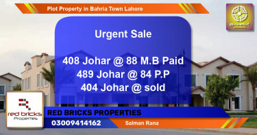 Residential Plot for Sale in Bahria Town, Lahore - (BP-39696)
