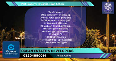 Residential Plot for Sale in Bahria Town, Lahore - (BP-39697)