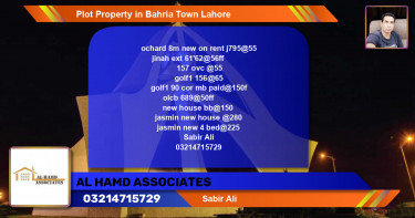 Residential Plot for Sale in Bahria Town, Lahore - (BP-39761)