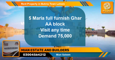 Residential Property for Rent in Bahria Town, Lahore - (BP-39772)