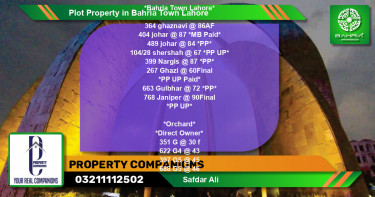 Residential Plot for Sale in Bahria Town, Lahore - (BP-39854)