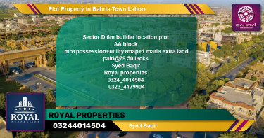 Residential Plot for Sale in Bahria Town, Lahore - (BP-39891)