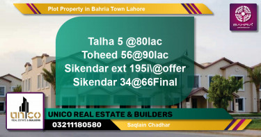 Residential Plot for Sale in Bahria Town, Lahore - (BP-39989)