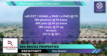Residential Plot for Sale in Bahria Town, Lahore - (BP-40011)