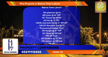 Residential Plot for Sale in Bahria Town, Lahore - (BP-40058)