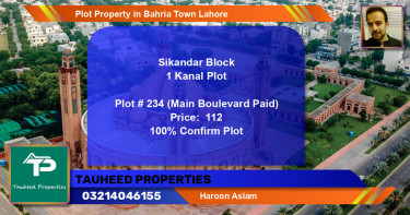 Residential Plot for Sale in Bahria Town, Lahore - (BP-40154)