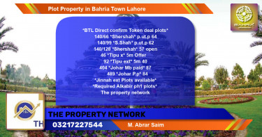 Residential Plot for Sale in Bahria Town, Lahore - (BP-40165)