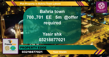 Residential Plot for Sale in Bahria Town, Lahore - (BP-40169)