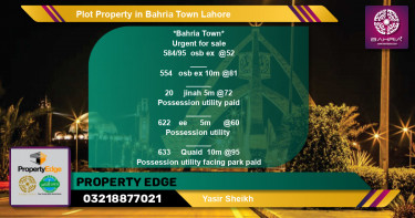Residential Plot for Sale in Bahria Town, Lahore - (BP-40171)