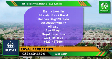 Residential Plot for Sale in Bahria Town, Lahore - (BP-40226)