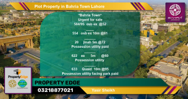 Residential Plot for Sale in Bahria Town, Lahore - (BP-40235)