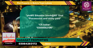 Residential Plot for Sale in Bahria Town, Lahore - (BP-40287)