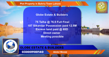 Residential Plot for Sale in Bahria Town, Lahore - (BP-40332)