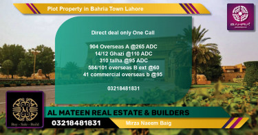 Commercial Plot for Sale in Bahria Town, Lahore - (BP-40350)