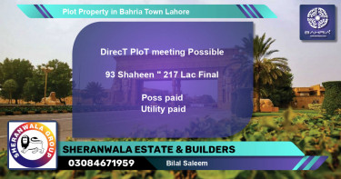 Residential Plot for Sale in Bahria Town, Lahore - (BP-40374)