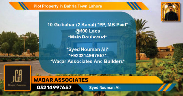 Residential Plot for Sale in Bahria Town, Lahore - (BP-40384)