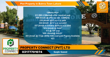 Residential Plot for Sale in Bahria Town, Lahore - (BP-40455)