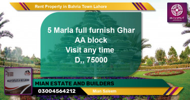 Residential Property for Rent in Bahria Town, Lahore - (BP-40506)