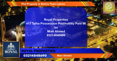 Residential Plot for Sale in Bahria Town, Lahore - (BP-40605)