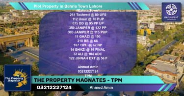 Residential Plot for Sale in Sector F - Tauheed Block -  Bahria Town, Lahore - (BP-40663)