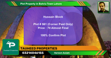 Residential Plot for Sale in Bahria Town, Lahore - (BP-40709)