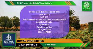 Residential Plot for Sale in Bahria Town, Lahore - (BP-40725)