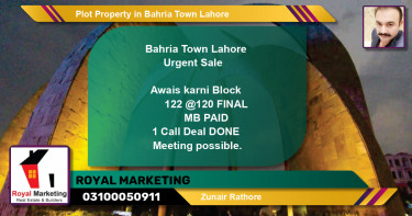 Residential Plot for Sale in Bahria Town, Lahore - (BP-40816)