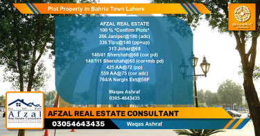 Residential Plot for Sale in Bahria Town, Lahore - (BP-40864)