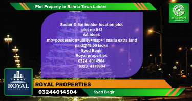 Residential Plot for Sale in Bahria Town, Lahore - (BP-40872)