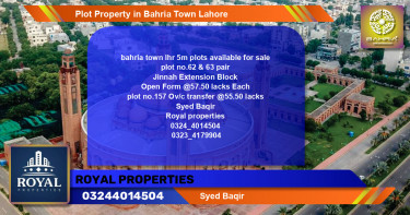 Residential Plot for Sale in Bahria Town, Lahore - (BP-40883)