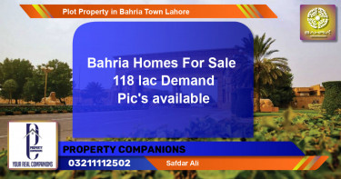 Residential Plot for Sale in Bahria Town, Lahore - (BP-40897)