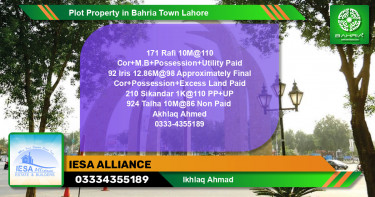 Residential Plot for Sale in Bahria Town, Lahore - (BP-40962)